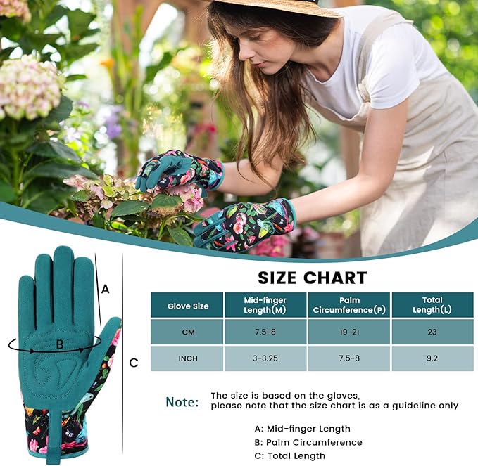 fauson Gardening Gloves - Gardening Gloves for Women Firm Grip Breathable Garden Gloves Thorn Proof for Digging, Planting