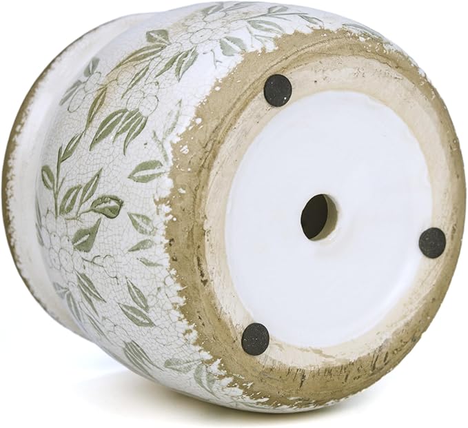Dosayes Flower Pot,Vintage Ceramic Pot for Planter with Drainage Holes, 6.29 inch Ice Crack Glazed Indoor Planters Pot for Indoor,Tucan Home Decor,Gardening Gifts (Vintage)