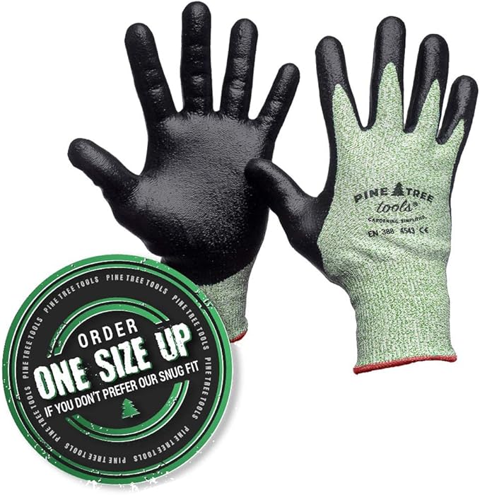 Pine Tree Tools Cut Resistant Gloves Level 5 | Anti Cut Grip Gardening Glove, Electrical Kitchen Work Gloves Men & Women