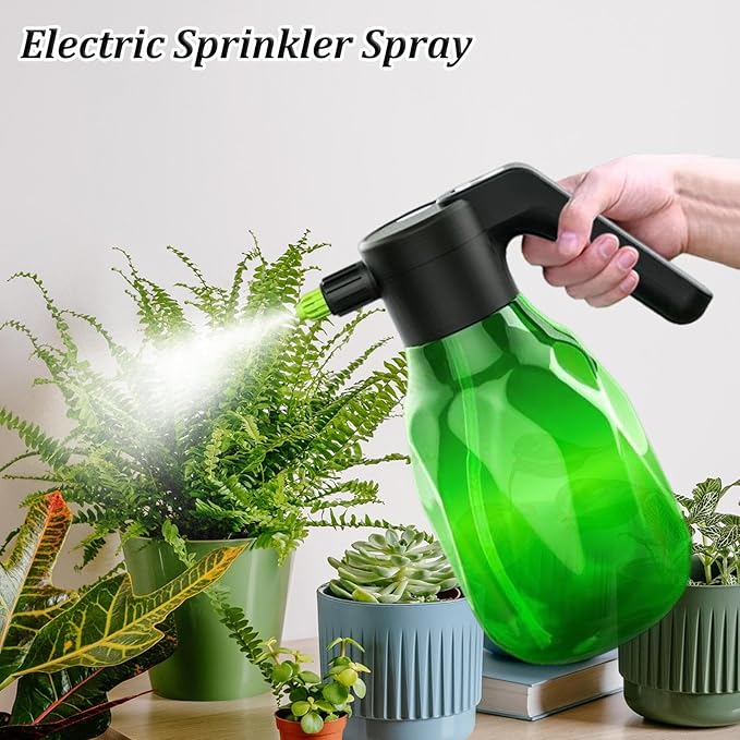 Electric Plant Sprayer - 2L Indoor Watering Can, Rechargeable Battery Spray Bottle, Automatic Plant Mister | Multipurpose Pump Sprayer for Lawn Garden Yard Grass Car Flower Vegetable Care