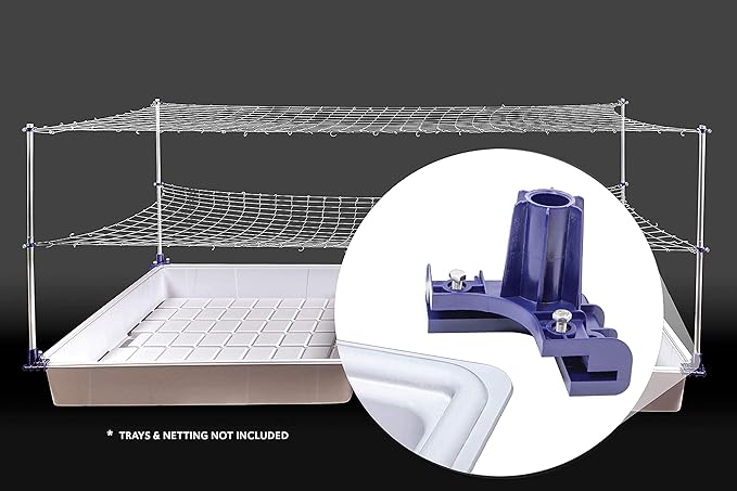 Trellis System Support Kit (Model A) - for Climbing Plants | Square Corner | Ideal for Hydroponics Growing System, Greenhouse & Garden