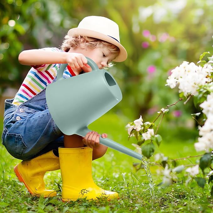 ZXJ Plant Watering Cans for Indoor and Outdoor Home Garden Plants - with Long Spout - Light Green - 1/2 Gallon