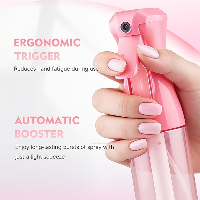 Continuous Spray Bottle, 6.8 OZ Hair Spray Bottles, Ultra-Fine Mister Spray Bottle for Hairstyling, Cleaning, Plants, Pets, Salons, and More (1 Pack)