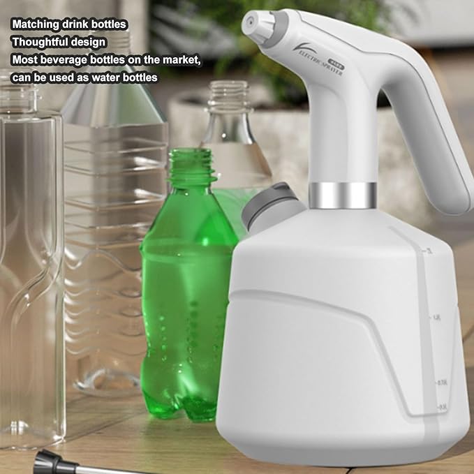 Electric Plant Spray Bottle, Automatic Rechargeable Sprayer with Electric Quantity Display and Adjustable Nozzle for Garden Indoor Outdoor Plants