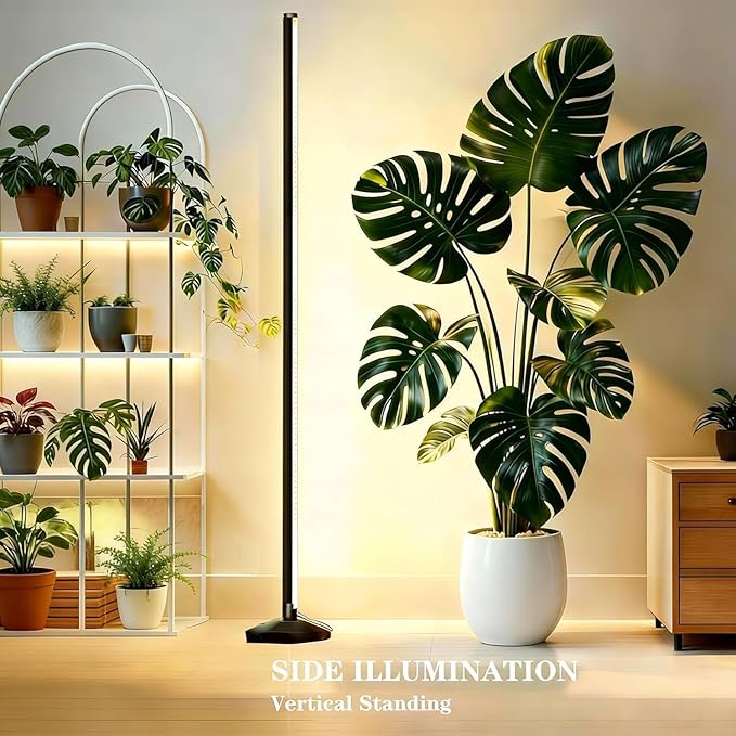2 Pack LED Grow Lights for Indoor Plants Full Spectrum, 48W 65 Inch Plant Lights for Seed Starting with Timer and 10 Level Dimmable Standing Plant Growing Lamp for Greenhouse with Hanging Accessories