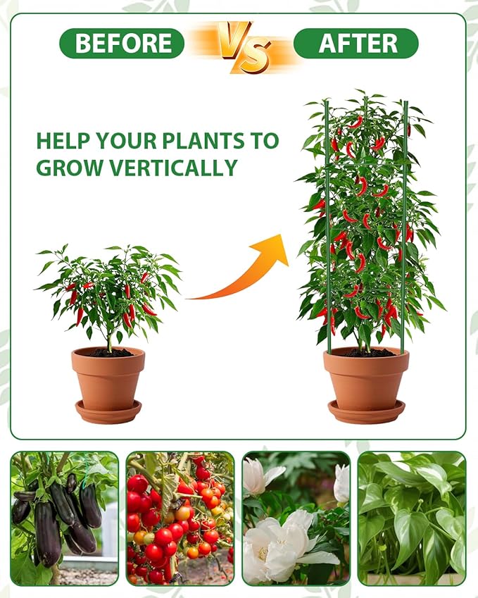 MYMULIKE 3 Pack Extra Larger Tomato Cages, 51in*17in Adjustable Tomatoes Plant Stakes Support Cages Trellis for Garden, Garden Trellis for Vegetable Flowers Fruits Climbing Plants