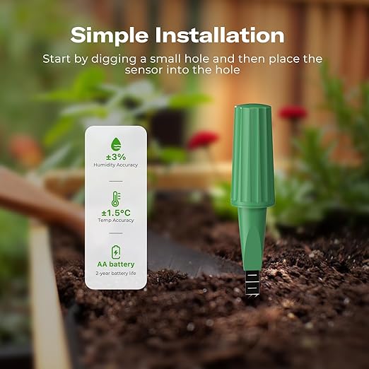 THIRDREALITY Smart Soil Moisture Sensor Gen2 3Pack,Zigbee hub Needed, nhanced Signal Stability,Capacitive Moisture Monitoring,Garden Planting, Compatible with Hubitat,SmartThings,Home Assistant,Homey