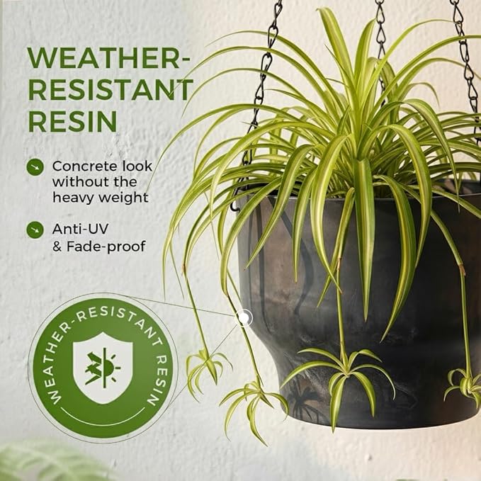 Bamworld Hanging Planters for Indoor Plants 9 Inch Plant Hanger Indoor Hanging Baskets for Plants Outdoor Hanging Plant Pot with Removable Drain Hole Hanging Plant Holder for Garden Home Porch Decor