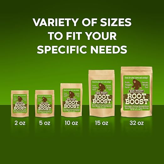 Big Foot Probiotic Root Boost Water Soluble Powder For Established Plants and Transplants - GROW ROOT SIZE, Increase Nitrogen, Grow New Plants from Cuttings, Pea Inoculant - 32 Ounces