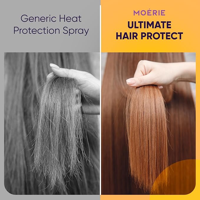 Moerie Hair Heat Protectant Spray – Thermal Protection Mist up to 450°F – Lightweight Anti-Frizz Heat Protector for Flat Iron, Curling Iron & Blow Dryer – Safe for All Hair Types