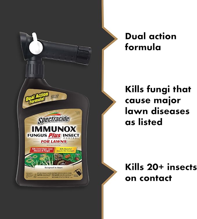 Spectracide Immunox Fungus Plus Insect Control For Lawns 32 Ounces, Dual Action, Hose-End Concentrate, 6 Pack