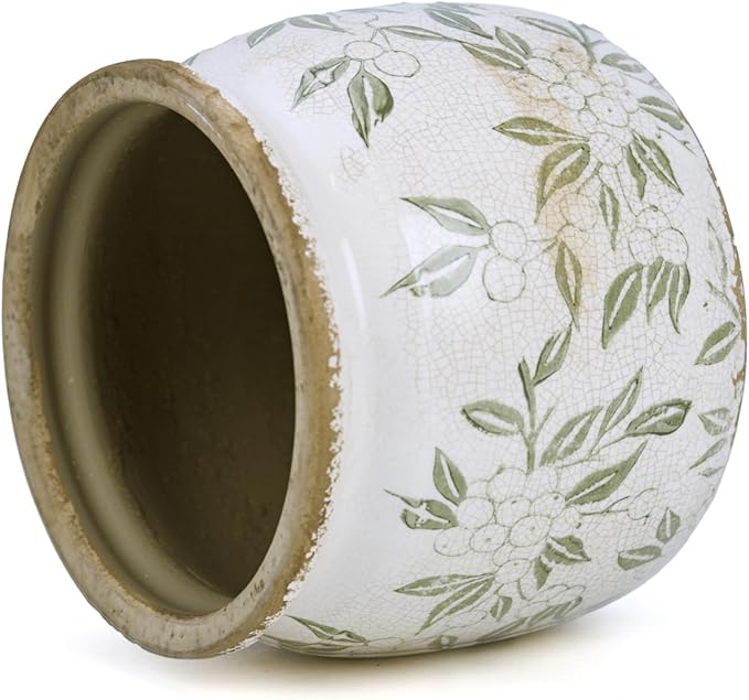 Dosayes Flower Pot,Vintage Ceramic Pot for Planter with Drainage Holes, 6.29 inch Ice Crack Glazed Indoor Planters Pot for Indoor,Tucan Home Decor,Gardening Gifts (Vintage)