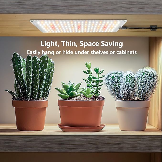 Aumtrly Grow Lights for Indoor Plants, 276 LED Full Spectrum Plant Light for Indoor Growing Seed Starting, 2 Pack Slim Grow Lamp with UL Adapter, 6/12/16H Timer, 3 Light Modes, 5 Dimmable
