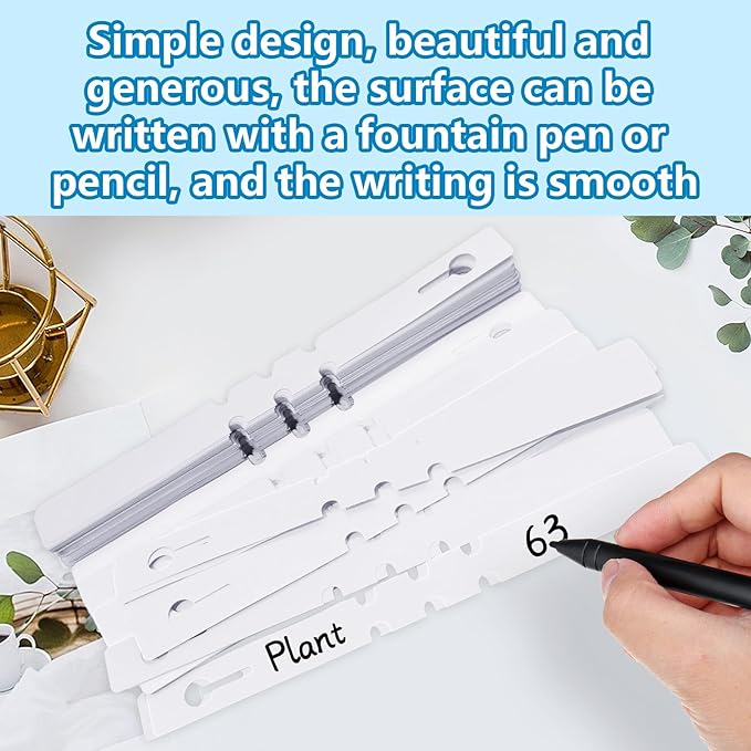 Murtenze 200Pcs Plastic Plant Labels, Wrap Around Tree Tags Waterproof Markers, Adjustable Nursery Labels for Plants, Garden, Outdoor (White)