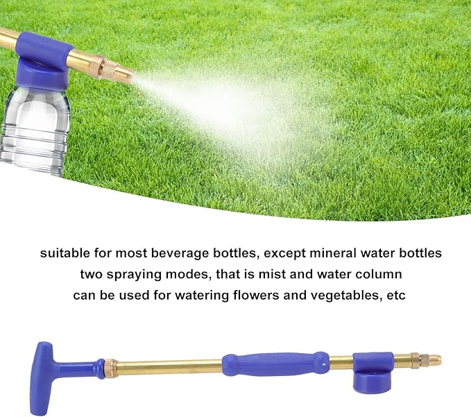TOPINCN Manual Sprayer, Garden Drink Bottle Manual Sprayer 36.5mm Handheld Push Pull Single Atomizing Sprayer Watering Wand for Garden Lawn Patio Courtyard