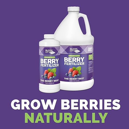 Bloom City's Organic Berry Fertilizer – Liquid Plant Food for Bigger Berries, Better Flowering & Stronger Root Development, 32 oz