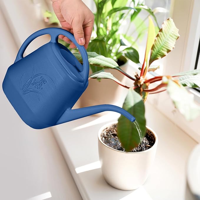 Hand Watering Can - for Home Plant Garden - 1/2 Gallon - Blue