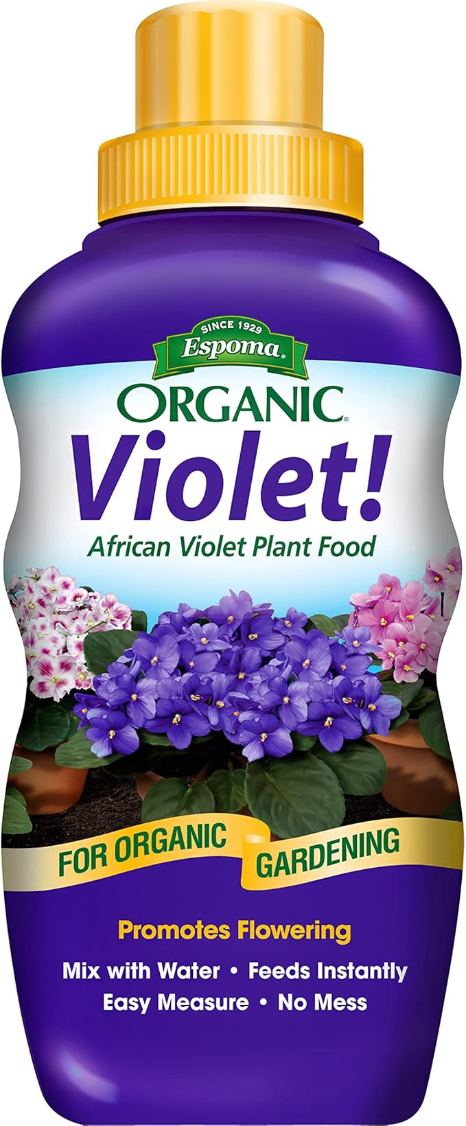 Espoma Organic Violet! 8-Ounce Concentrated Plant Food – Plant Fertilizer and Bloom Booster for All Violets and Indoor Flowering Plants. Promotes Vigorous Growth and Blooming.