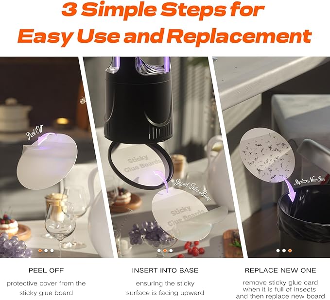 Fly Traps Indoor, Fruit Fly Trap for Home, Flying Insect Trap with Suction, Mosquito Traps Indoor & 10 Pcs Sticky Glue Boards, Gnat Traps for House Indoor