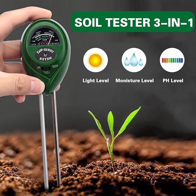 Soil Moisture Soil Tester PH Meter Plant Monitor Sensor for Gardening, Farming Lawn,Test Kit Tool, Digital Plant Probe for Indoor and Outdoor Plants No Batteries Required