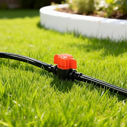 1/4 Inch Drip Irrigation Shut Off Valve: 25 Pack 1/4" Drip Line Barbed Valves Fittings for 1/4 Inch Irrigation Tubing Water Flow Control in-Line Valve for Garden Watering System