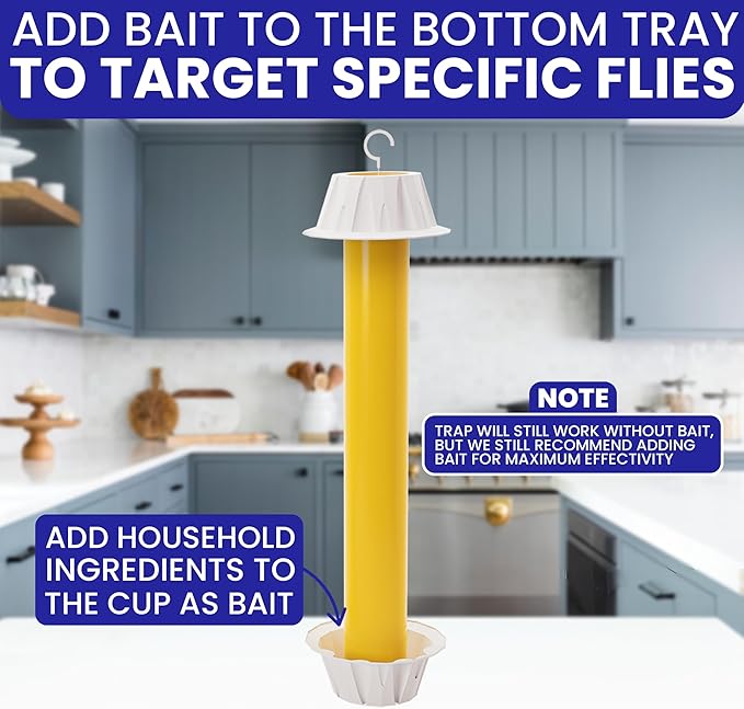 Fly Stick Sticky Fly Traps for Indoors Outdoor 6pk. Non-Toxic Super Sticky Hanging Flies Catcher Paper Tape Strips for Home. Catches All Bugs and gnats. Indoor Outdoor House Flying Insect Trap.
