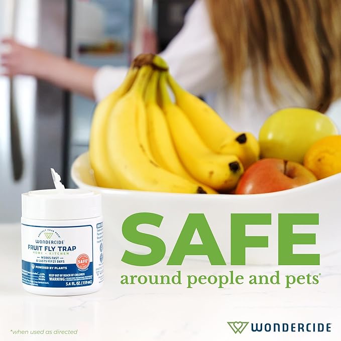 Wondercide - Fruit Fly Traps for Indoors - Fruit Fly Killer - Pet and People Safe - Made in USA & Plant Based - 5.4 oz - 2 Pack
