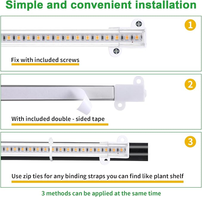 RWNTAO LED Plant Growing lamp Strips, Full Spectrum 3500K Grow Light for Indoor Plants with 3/9/12H Timer and 10 Dimmable Levels for Green House Hydroponics Succulent，4 Head 13 Inches