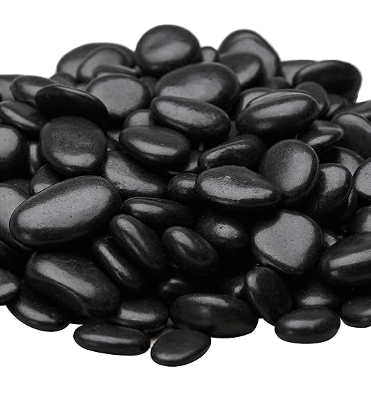 NUPICK 10 Pound River Rocks, 1-2 Inches Polished Pebbles for Plants, Fish Tank, Clear Vase and More, Natural Black Stones