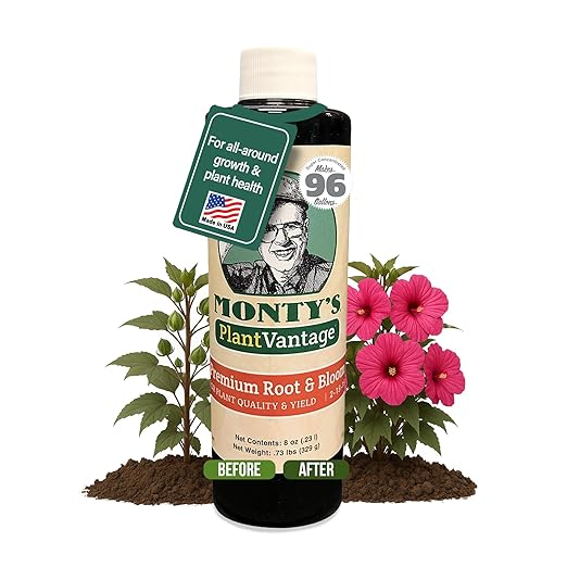 PlantVantage Root & Bloom Liquid Fertilizer – Concentrated Plant Fertilizer for Strong Roots & Bigger Blooms, Liquid Plant Food for Trees, Flowers & Vegetables, Soil or Foliar Application – 8 oz