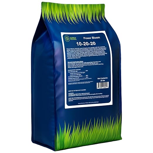 Supply Solutions | Power Bloom 10-20-20 Fertilizer | Bloom Booster Fertilizer for Flowers and Plants, High Phosphorus NPK Fertilizer for Vegetable Garden, Fruit Tree and Flower Fertilizer (25 Pounds)