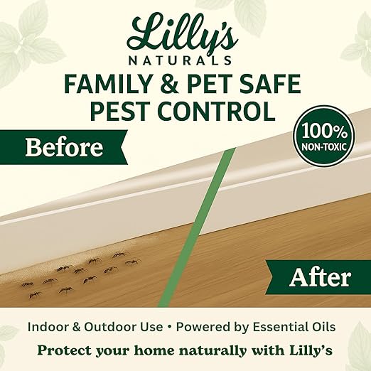 Diatomaceous Earth Food Grade 1lb Bag | Carpet Beetle Killer Indoor, Flea Powder for Carpets, Roach & Ant Killer | Whole-Home Pest Control Powder with Peppermint & Clove | Lilly's Naturals