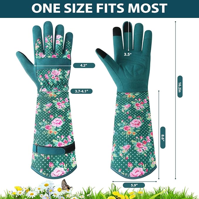 Trifabricy Gardening Gloves for Women, Breathable Leather Garden Gloves with Grip, Thorn-Proof Puncture-Resistant Work Gloves
