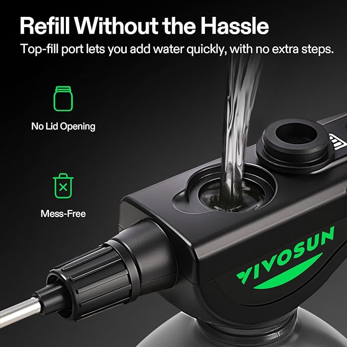 VIVOSUN Battery Powered Sprayer 0.5Gallon, Electric Spray Bottle USB Rechargeable, Automatic Water Pump Plant Mister with Adjustable Pressure, Easy to Refill, 2.2 Ah Battery