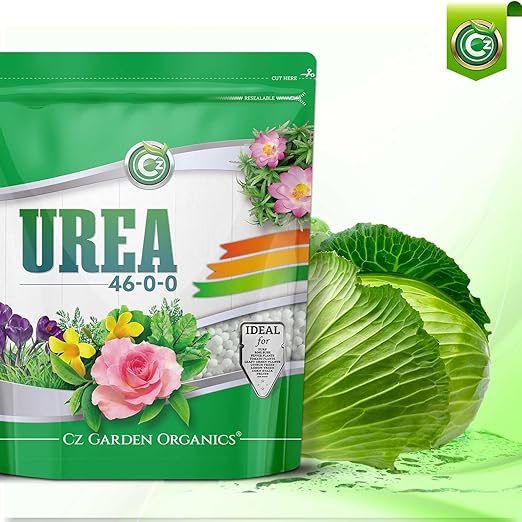 Urea Fertilizer 46-0-0 Plant Food for Flowers & Gardens - Lettuce, Green Lawns, Fruit, Vegetables, Citrus Trees, Tie Dye Granules Prills (Cz Garden Organics Urea 40LB)