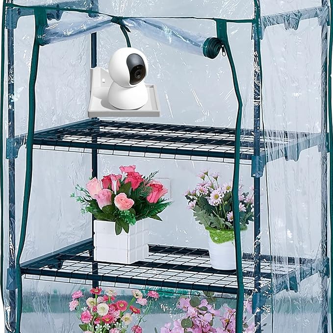 4 PCS Grow Tent Corner Shelf,16 mm Grow Tent Accessories,White Grows Tents Shelves for Place The Hygrometer Camera and Planting Equipment Black/White (White/4PCS)
