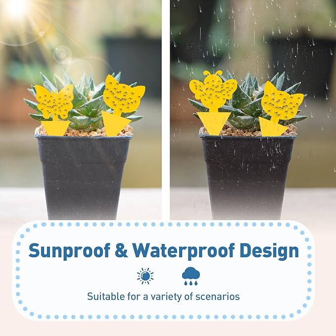 48 Pack Fruit Fly Traps for Indoor Outdoor, 3 Shapes Yellow Sticky Bug Traps, Double-Side Fungus Gnat Killer for Houseplants, Mosquitos, Flying Insects