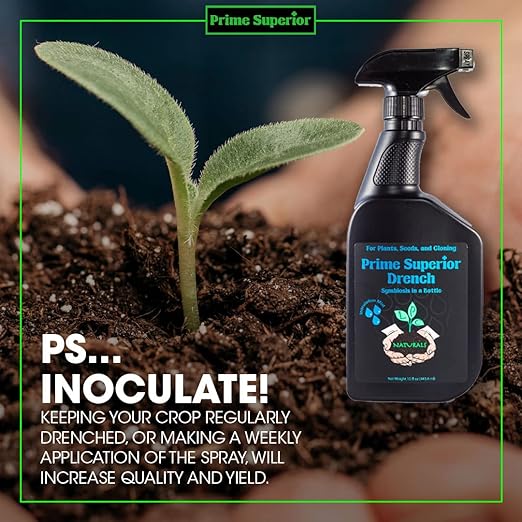 Drench Spray (15 fl.oz) – Plant inoculant & Growth Stimulant. Safe for Family, Pets & Environment. Organic Compliant for Vegetable Gardens, lawns, & House Plants. Indoor & Outdoor use.