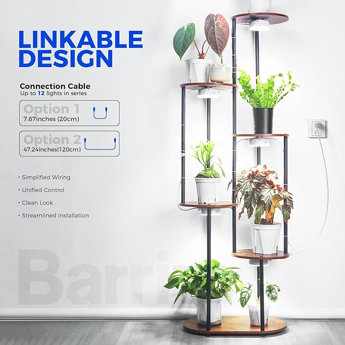 Barrina Orbgrow OG09 Puck LED Grow Light, 5000K 36W(4 x 9W, 540 Watt Equiv), Plant Lights for Indoor Plants Full Spectrum, Magnetic & Linkable, Small Grow lamp, Perfect for Plant Shelf, 4 Packs