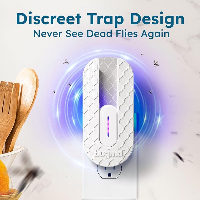 BugMD Fruit Fly Trap Indoor for Safer Home, Gnat Traps for House Indoor, Gnat Killer, Plug in Bug Catcher, Fly Trap, Insect Traps, Fruit Fly Killer