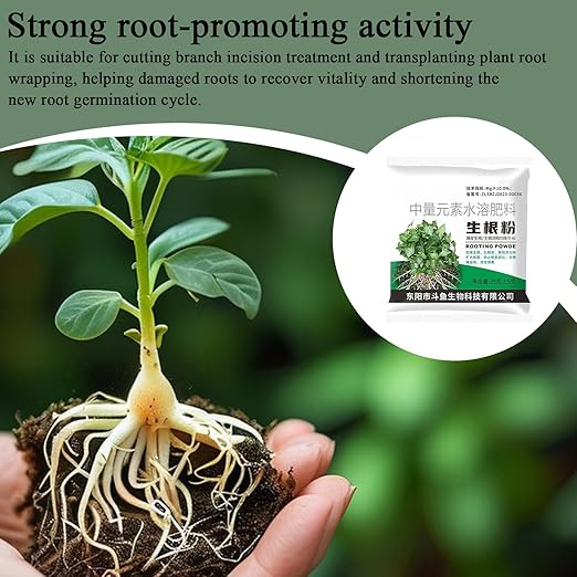 Rooting Powder, with Pathogen Risk Reduction, 25g, Cutting Propagation Hor-Mone, Root Growth Stimulant, Promotes Strong Healthy Roots, for Garden Trees Vegetables Lawn Patio Soil Indoor Plants