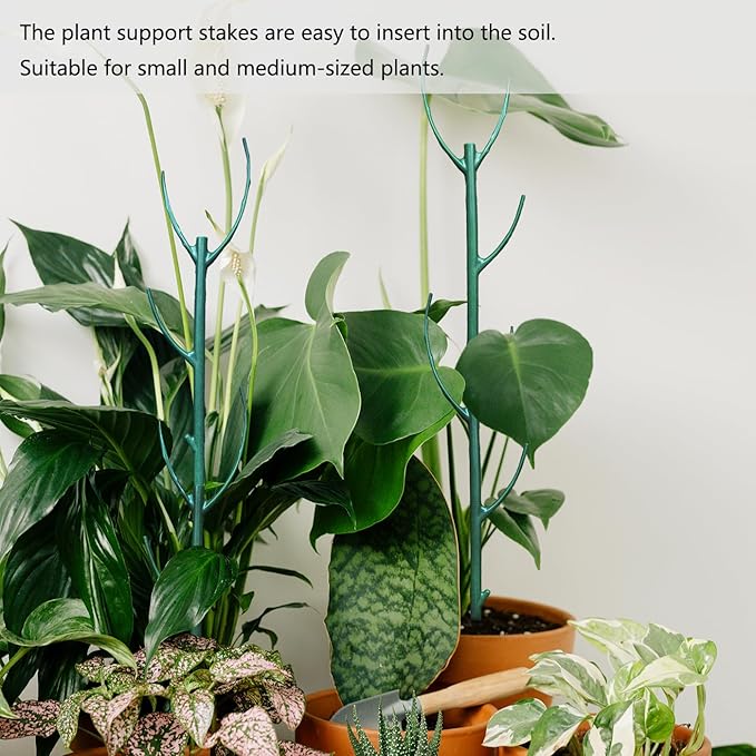 Belit 6 Pack Stackable Twigs, Small Plant Support Stakes & Plant Cage Support Rings for Indoor Outdoor Plants Climbing Plants, Plastic Branches Support Structures,11"