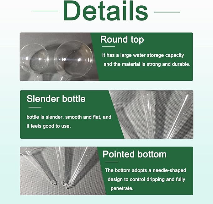 8 Pcs Clear Plant Watering Globes,Plastic Self-Watering Bulbs,Automatic Watering Globes,Garden Water Device for Plant Indoor Outdoor