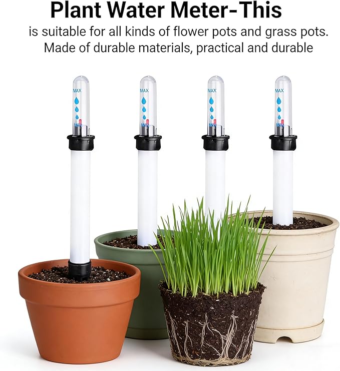 4Pcs Water Indicator for Plants, Flower Pot Water Shortage Reminder Water Level Gauge Plant Moisture Indicator,Soil Moisture Water Level Reminder for Plants (180ml)
