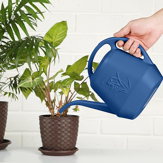 Hand Watering Can - for Home Plant Garden - 1/2 Gallon - Blue