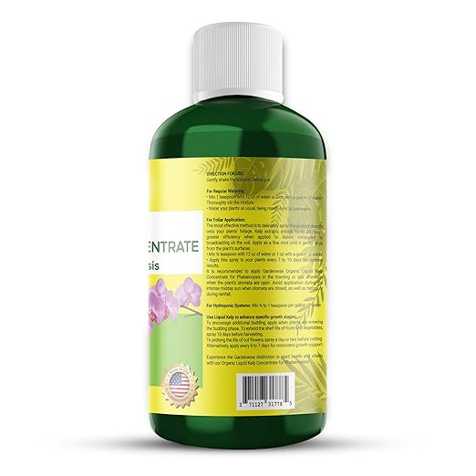 GARDENWISE Organic Premium Kelp Seaweed Concentrate: Fertilizer for Phalaenopsis Orchids – Liquid Plant Fertilizer – Orchid Bloom Booster – Seaweed Extract for Plants (8 OZ)