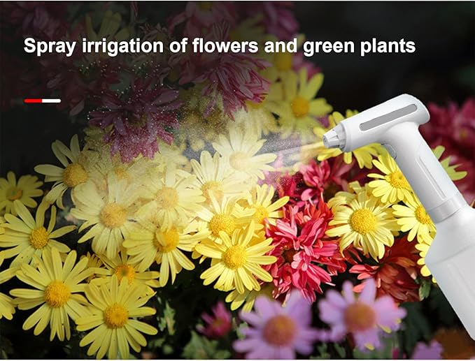 Electric Plant Spray Bottle, Electric Plant Waterproof Spray Bottle, Adjustable Volume Plant Sprayer(1L-Whhite)