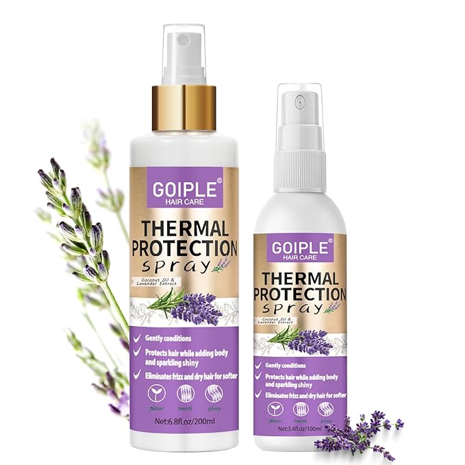 10 in 1 Heat Protectant Spray for Hair Protectant Product- Lavender Hair Heat Protectant Treatment - Repair 450°F Thermal Protector- Nourishing Formula Heat Protection Spray for Damage & Tame Frizz