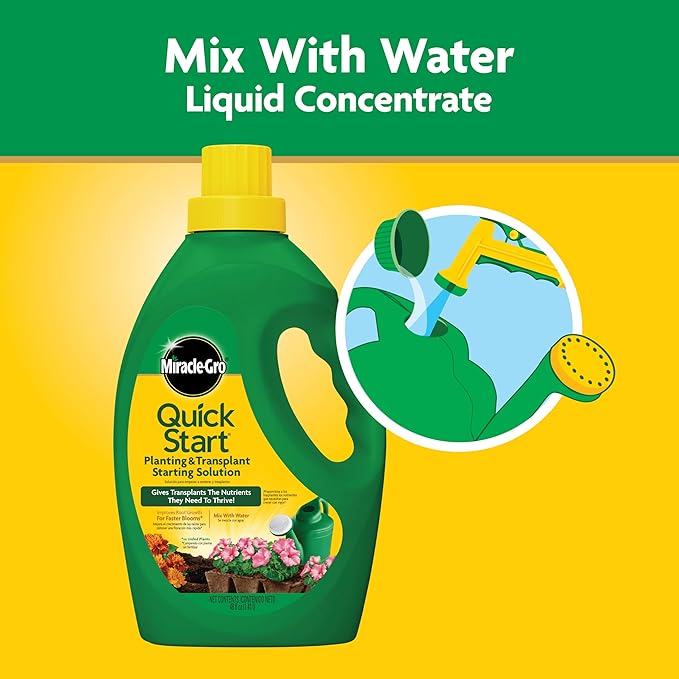 Miracle-Gro Quick Start Planting and Transplant Starting Solution - Liquid Fertilizer for Seedlings and Transplants, 48 fl. oz.