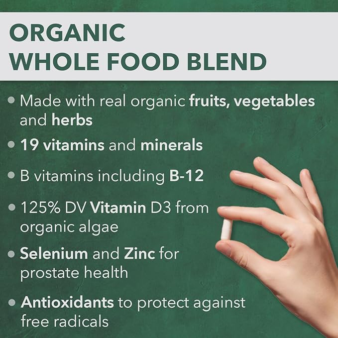 PlantFusion Organic Multivitamin for Women with Iron, One Daily Vegan Multivitamin with Plant Based B12, D3 & Whole Food Blend for Energy & Immune Support - 60 Tablets (2 Month Supply)